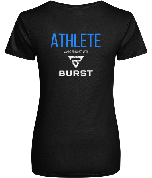 BURST x DISTRICT Ladies Dry-Fit Workout Shirt (Black)