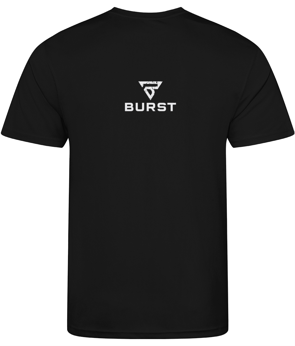 BURST Men's OCEAN Active Recycled Dry-Fit Light Breathable Workout T Shirt (Black)