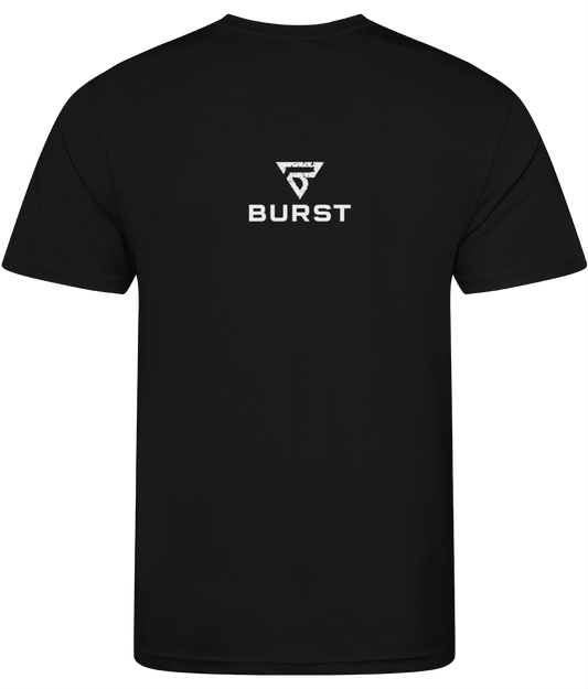 BURST Men's OCEAN Active Recycled Dry-Fit Light Breathable Workout T Shirt (Black)