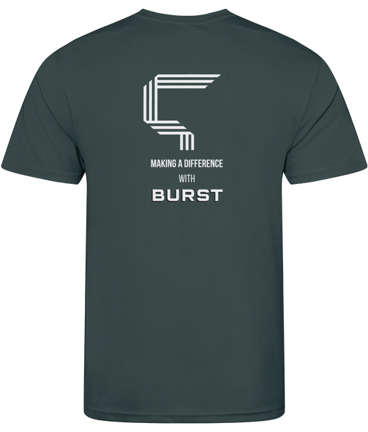 BURST x SUSTAIN Men's Dry-Fit Workout T Shirt (Charcoal)
