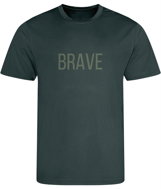 BURST Men's BRAVE 🇺🇦 Combat Dry-Fit Workout T Shirt (Charcoal)