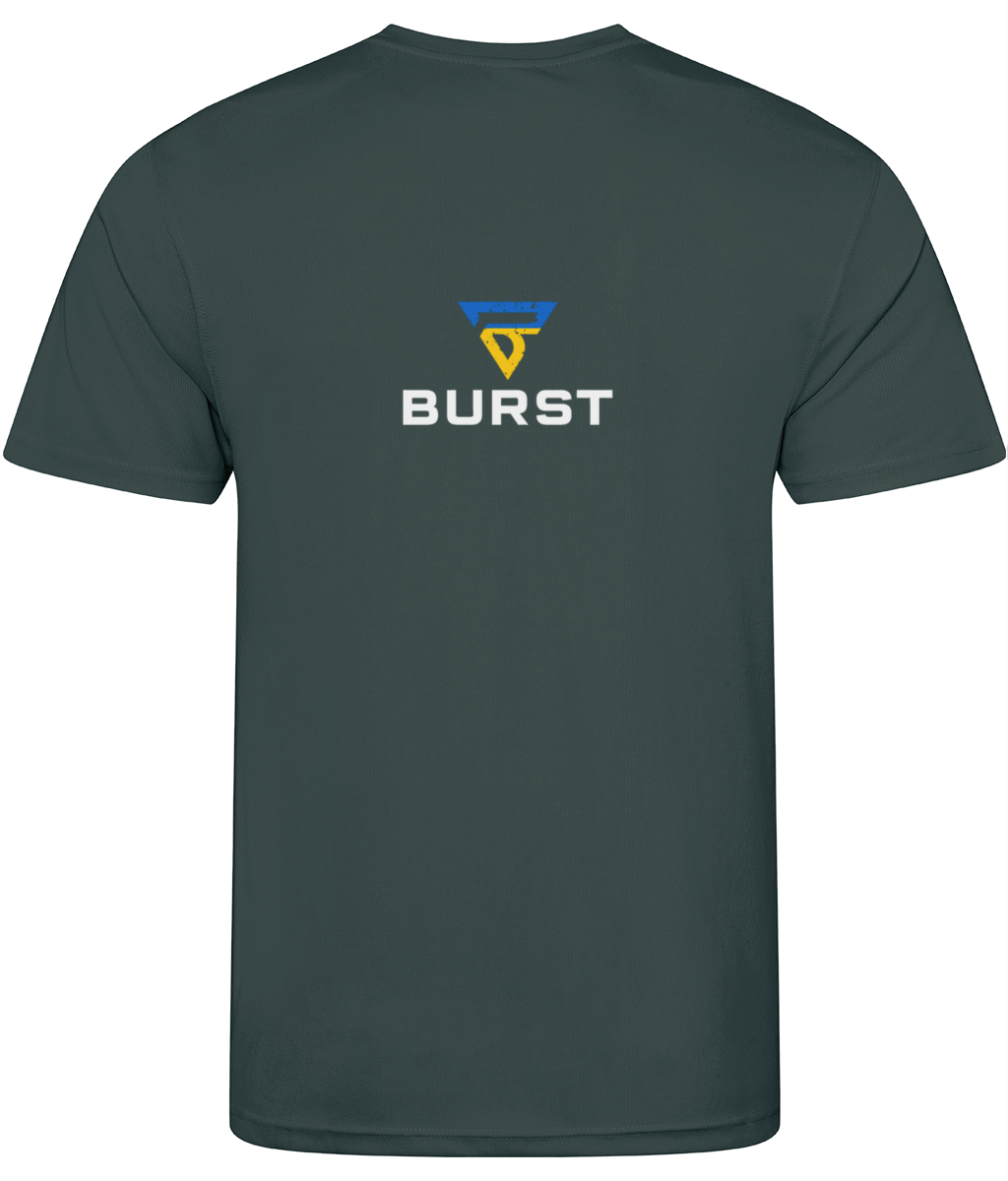 BURST Men's BRAVE 🇺🇦 Combat Dry-Fit Workout T Shirt (Charcoal)