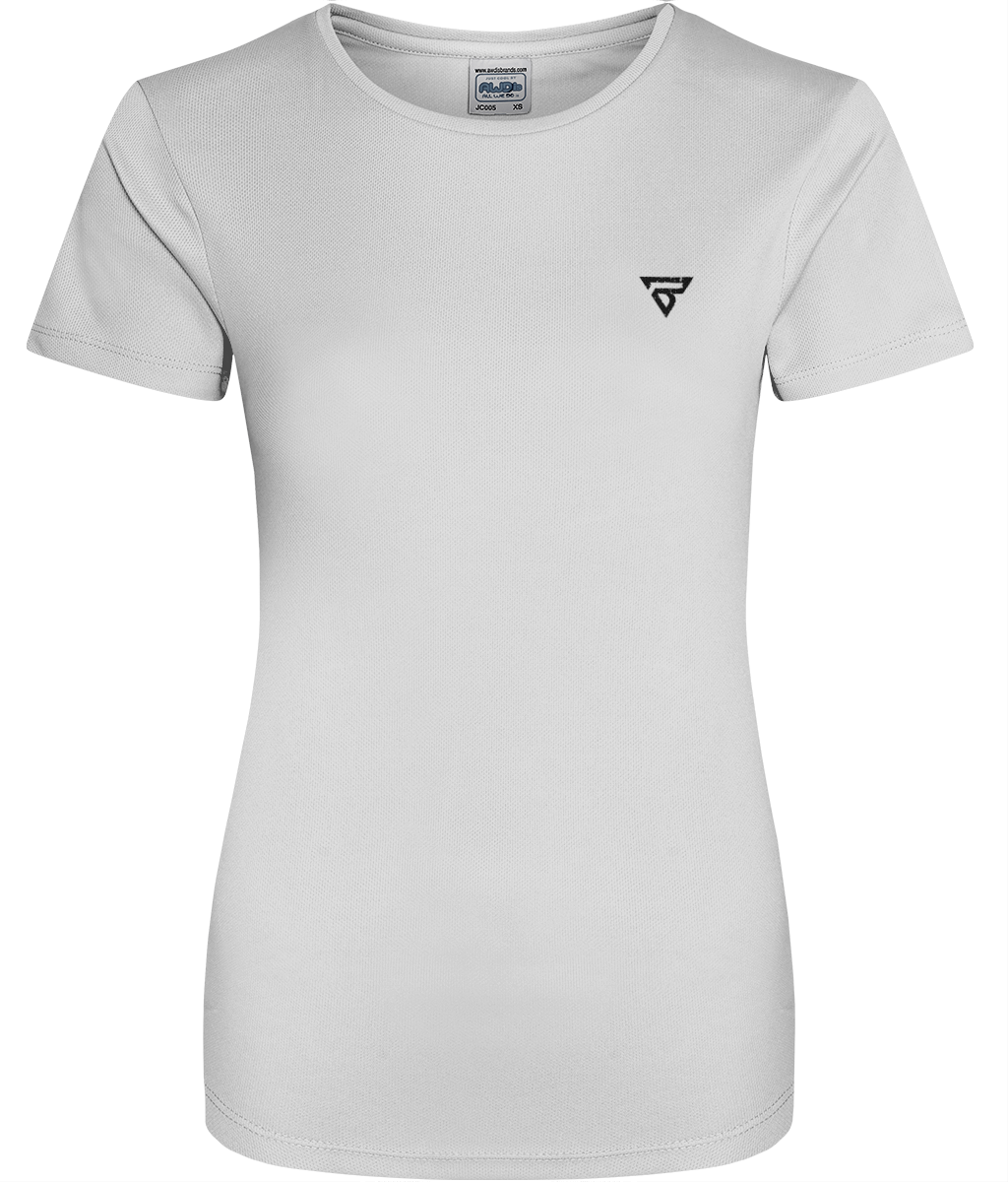 BURST Ladies OCEAN Active Recycled Dry-Fit Light Breathable Workout T Shirt (White)