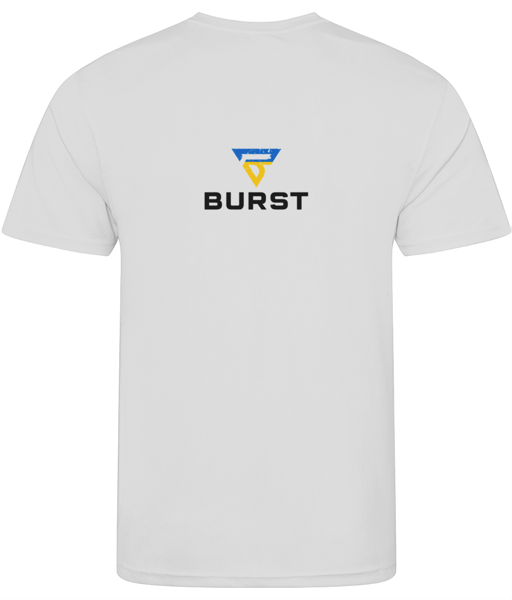 BURST Men's BRAVE 🇺🇦 Dry-Fit Workout T Shirt (White)