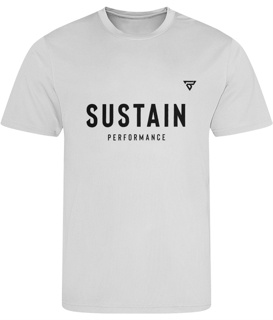 BURST x SUSTAIN Men's Dry-Fit Workout T Shirt (White)