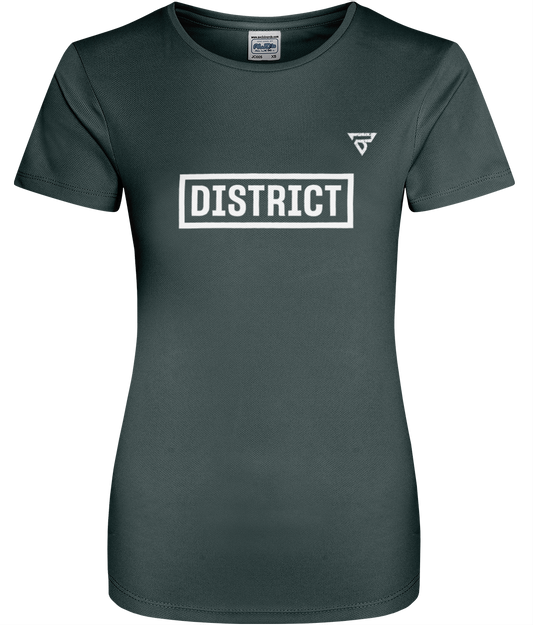 BURST X DISTRICT Ladies Dry-Fit Workout Shirt (Charcoal)
